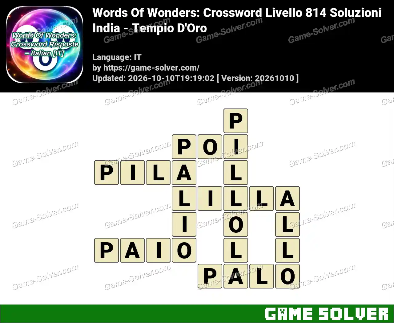 Words Of Wonders: Crossword Livello 814 Soluzioni – India – Tempio D’Oro